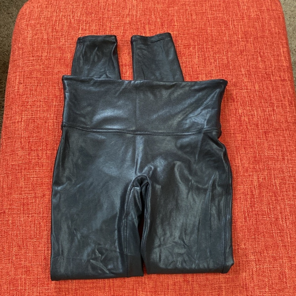 Spanx Faux Leather Black Leggings Full Length